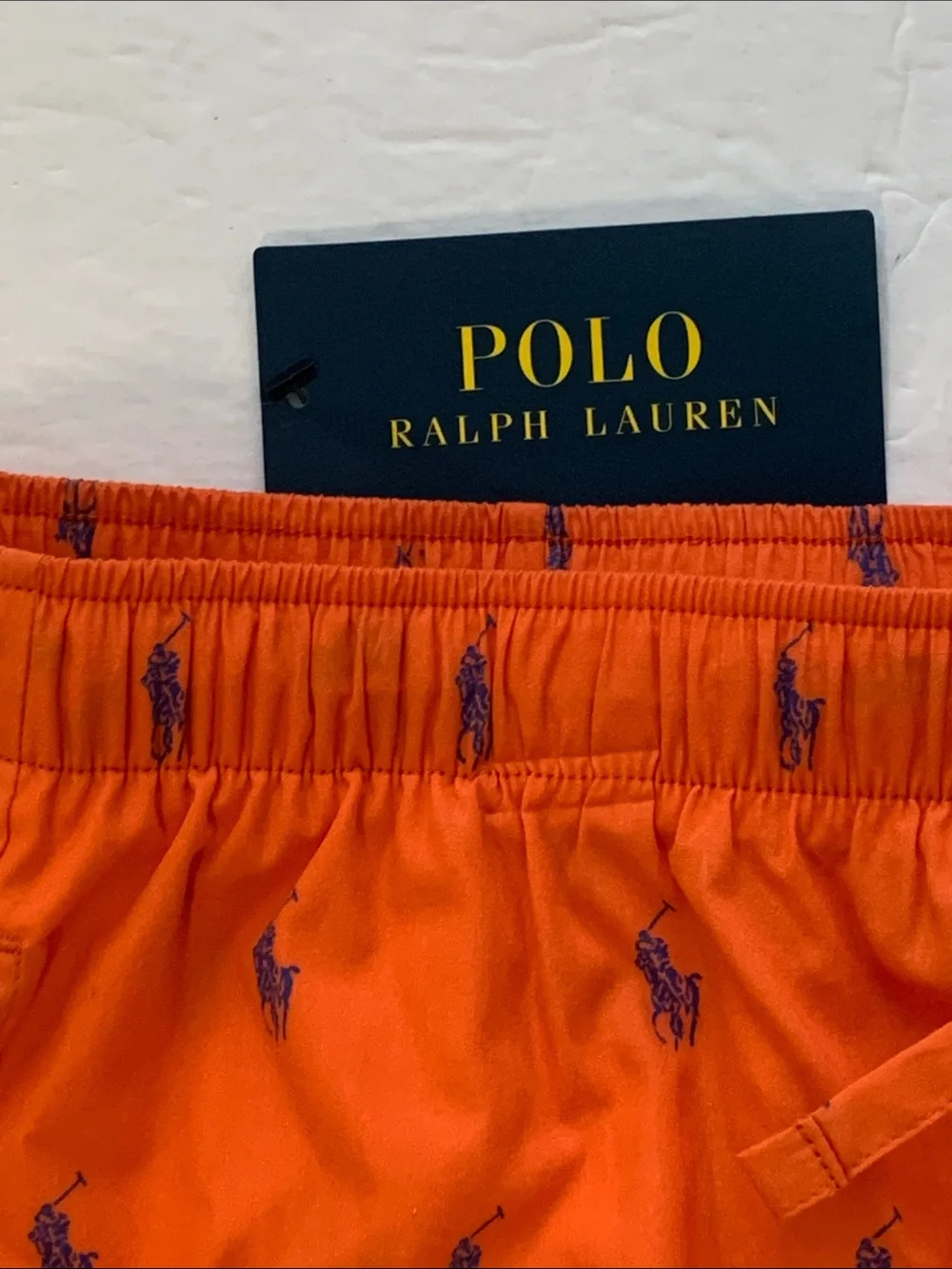 Polo Ralph Lauren Men’s Boxer Underwear Sz L Polo Horse Shorts Orange NWT